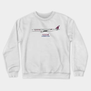 Illustration of Qatar Airbus A350 Crewneck Sweatshirt